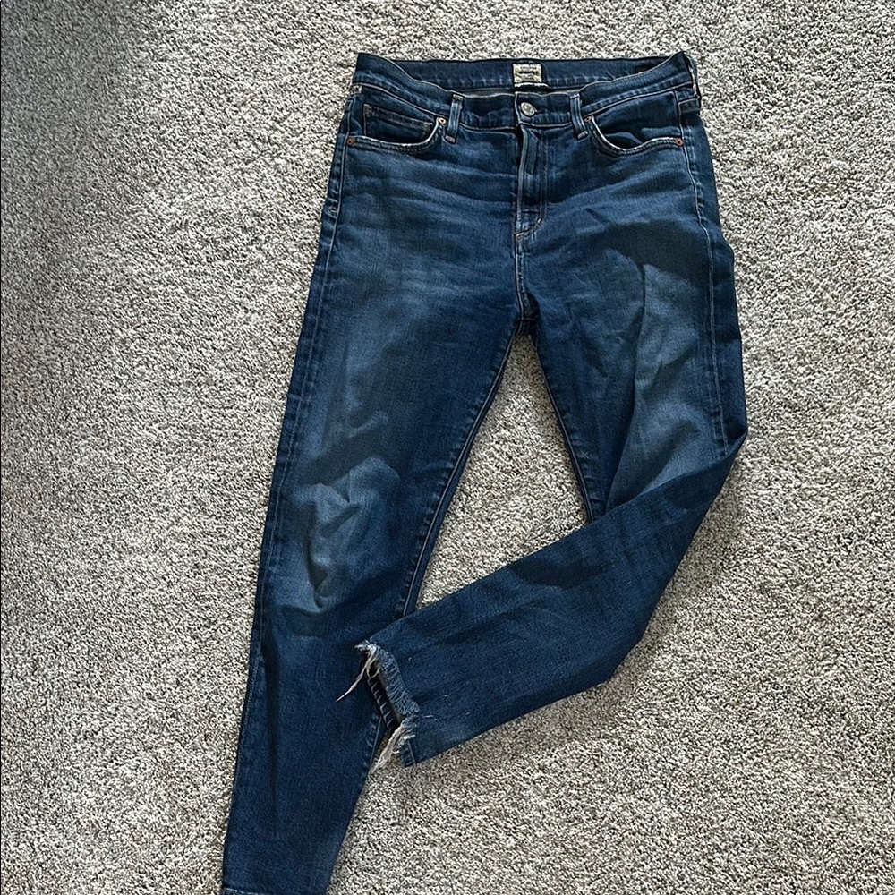 Citizens Of Humanity Deep Blue Cropped Jeans
